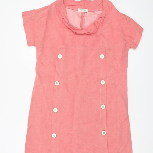 U.S. Polo Assn. Women’s Pink Linen Blend Shift Dress Size 8