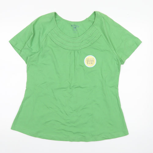 Lee Riders Women's Green L Slimming T-Shirt Short Sleeve Scoop Neck