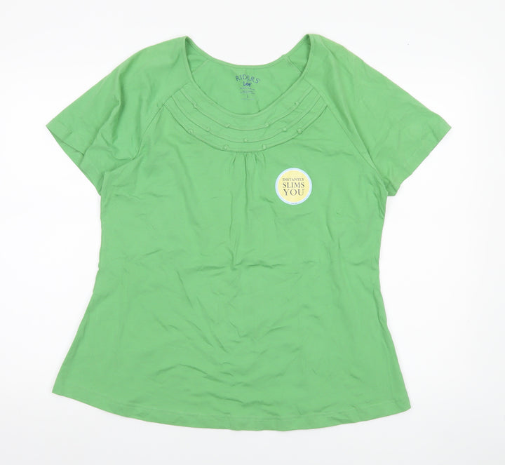 Lee Riders Women's Green L Slimming T-Shirt Short Sleeve Scoop Neck