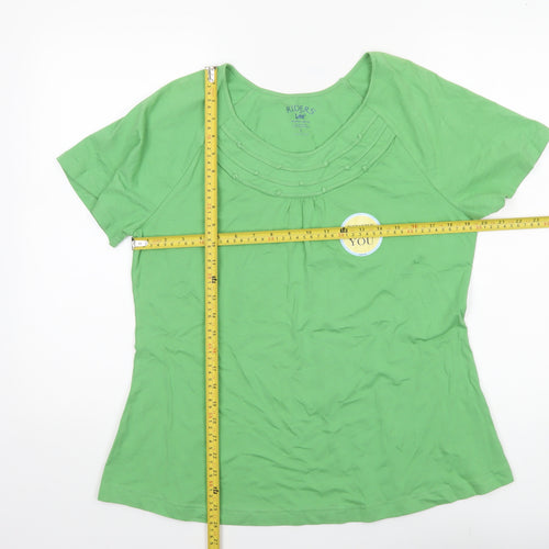 Lee Riders Women's Green L Slimming T-Shirt Short Sleeve Scoop Neck
