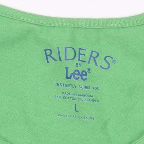 Lee Riders Women's Green L Slimming T-Shirt Short Sleeve Scoop Neck