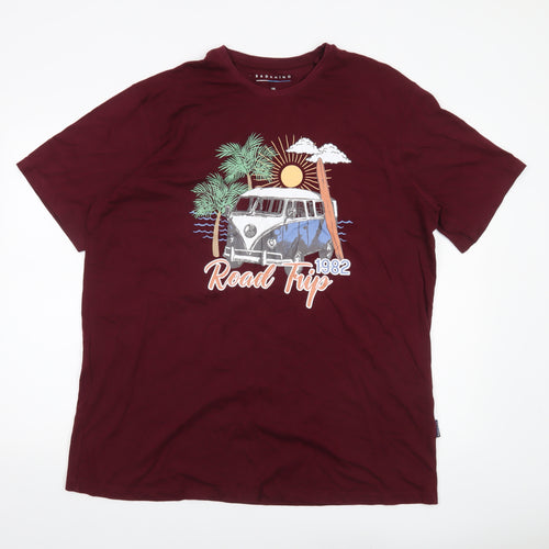 BadRhino Men’s Red XL Graphic Road Trip T-Shirt
