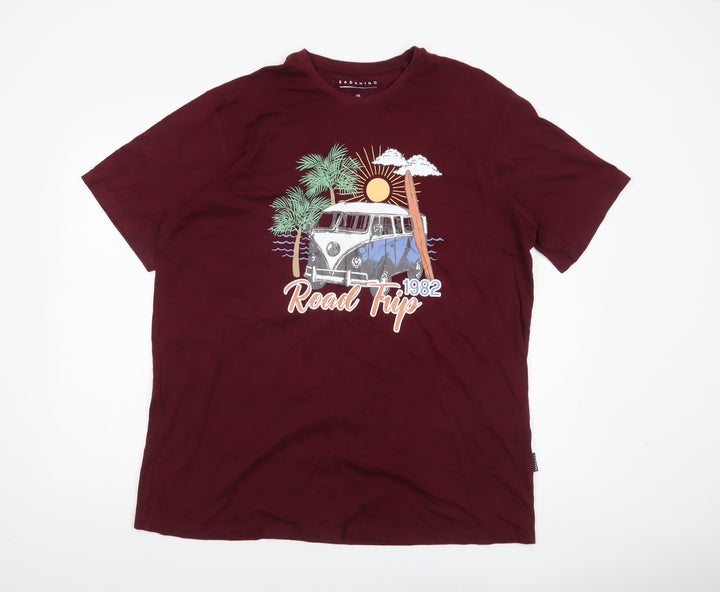 BadRhino Men’s Red XL Graphic Road Trip T-Shirt