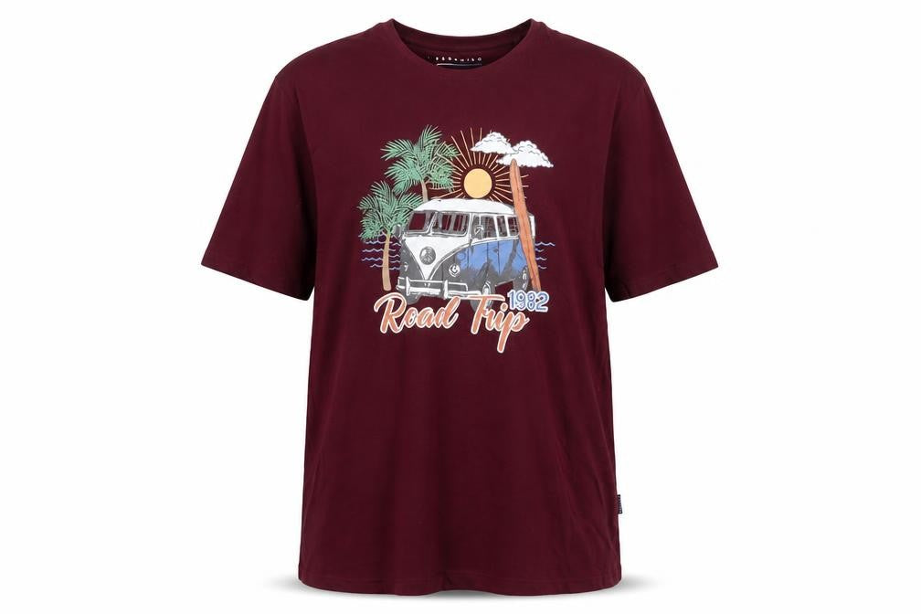 BadRhino Men’s Red XL Graphic Road Trip T-Shirt