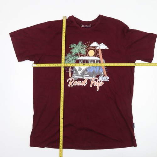 BadRhino Men’s Red XL Graphic Road Trip T-Shirt