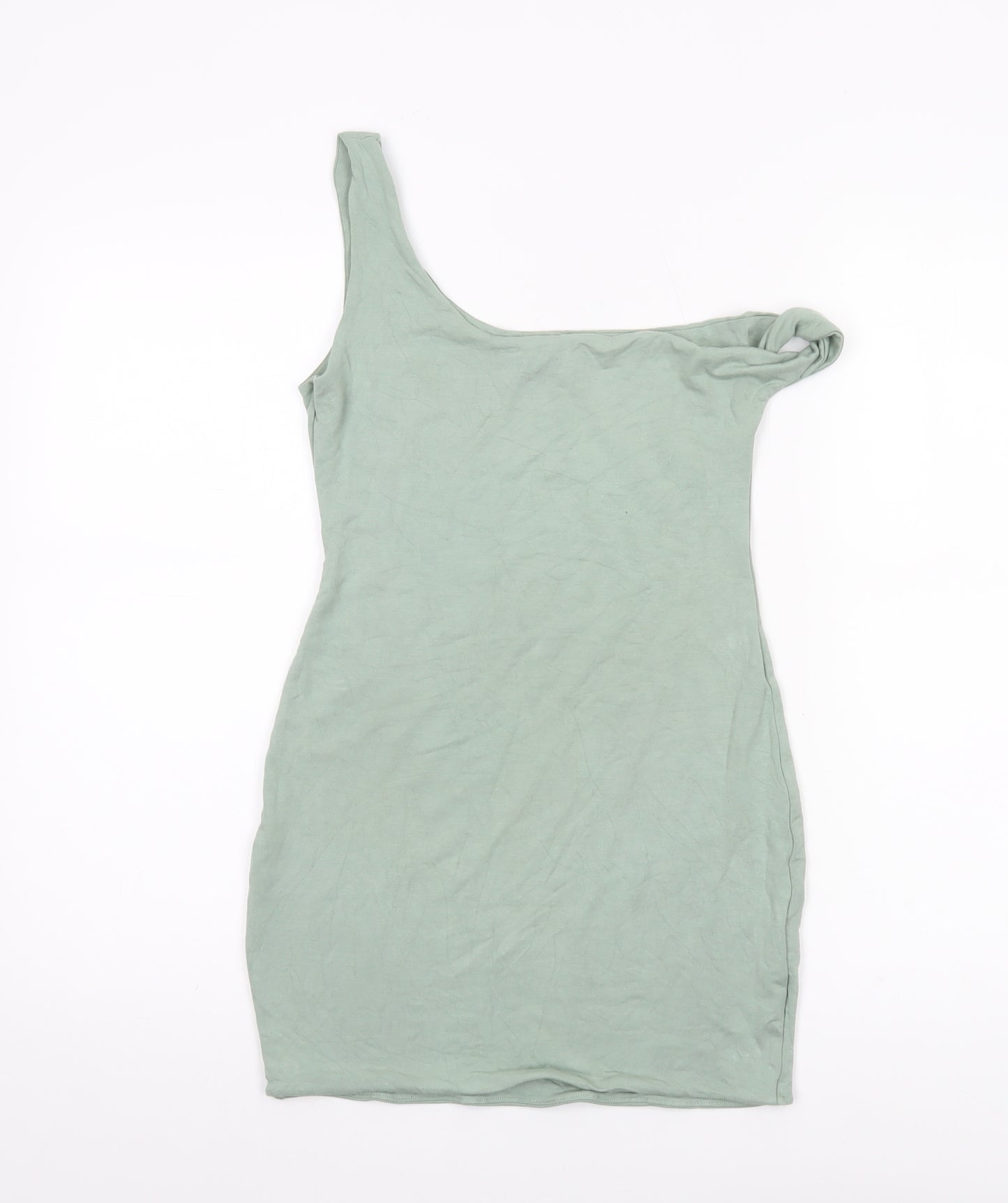 Oh Polly Women Green One Shoulder Bodycon Mini Dress Size 12