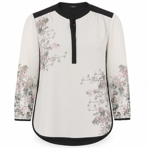 Marks and Spencer Autograph Women's Floral Tunic Blouse Size 14 Black White