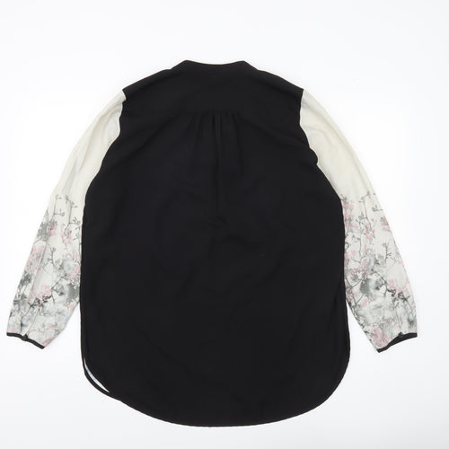 Marks and Spencer Autograph Women's Floral Tunic Blouse Size 14 Black White