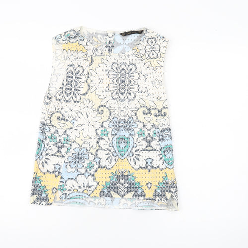 Zara Women’s Multicoloured XS Sleeveless Floral Blouse