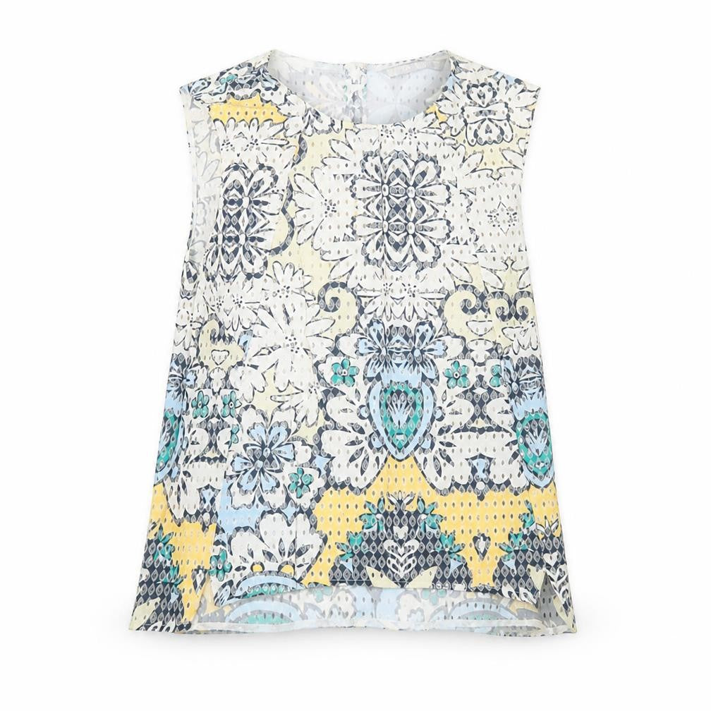 Zara Women’s Multicoloured XS Sleeveless Floral Blouse