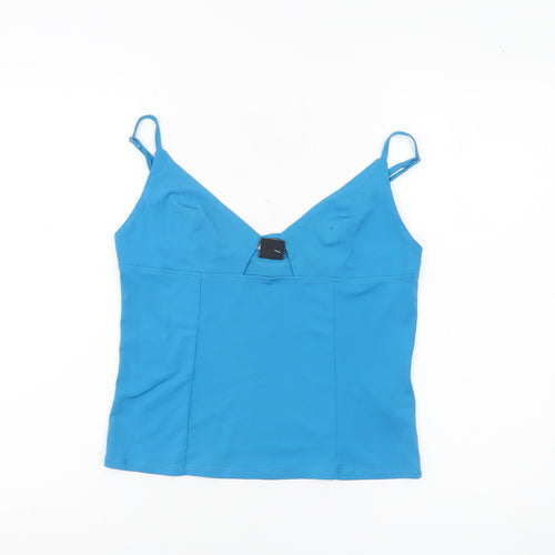 Urban Outfitters Women Blue Camisole Tank Top L Cotton Stretch