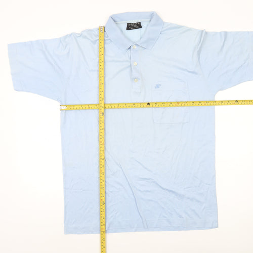 Jaeger Men’s Blue Cotton Polo Shirt M Short Sleeve Casual