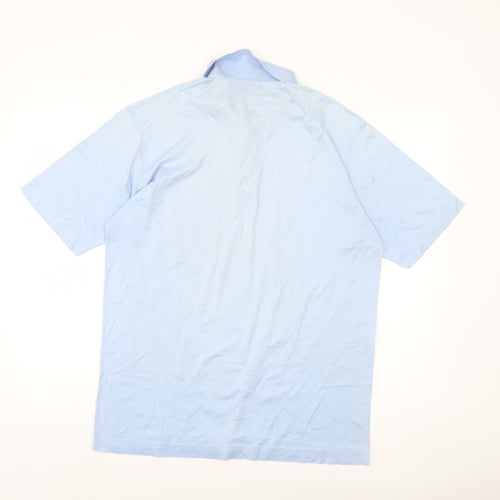 Jaeger Men’s Blue Cotton Polo Shirt M Short Sleeve Casual