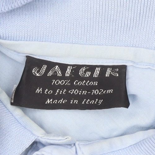 Jaeger Men’s Blue Cotton Polo Shirt M Short Sleeve Casual