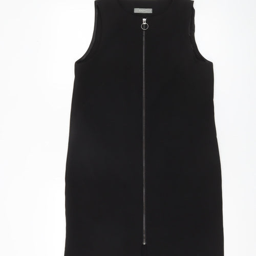 Oasis Women’s Black Shift Dress Size 10 Sleeveless Zip Classic Workwear