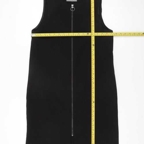 Oasis Women’s Black Shift Dress Size 10 Sleeveless Zip Classic Workwear