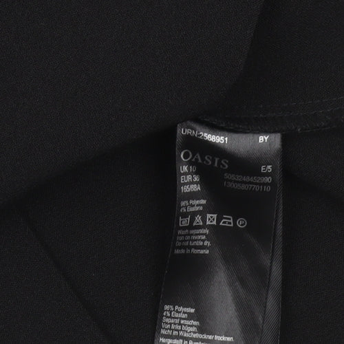 Oasis Women’s Black Shift Dress Size 10 Sleeveless Zip Classic Workwear