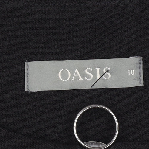 Oasis Women’s Black Shift Dress Size 10 Sleeveless Zip Classic Workwear