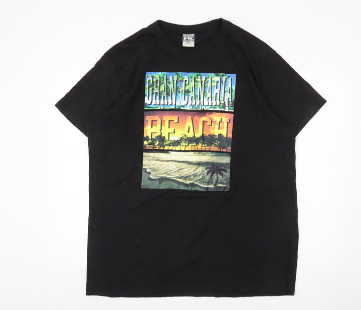 Impulse Wear Men’s Black 2XL Gran Canaria Beach Graphic T-Shirt