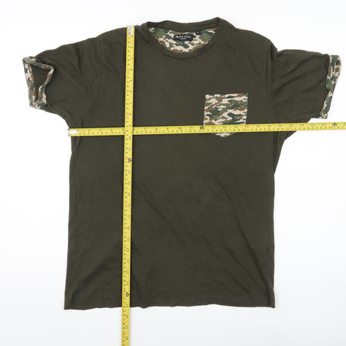 Brave Soul Men's Green Camouflage Pocket T-Shirt Size M Regular Fit