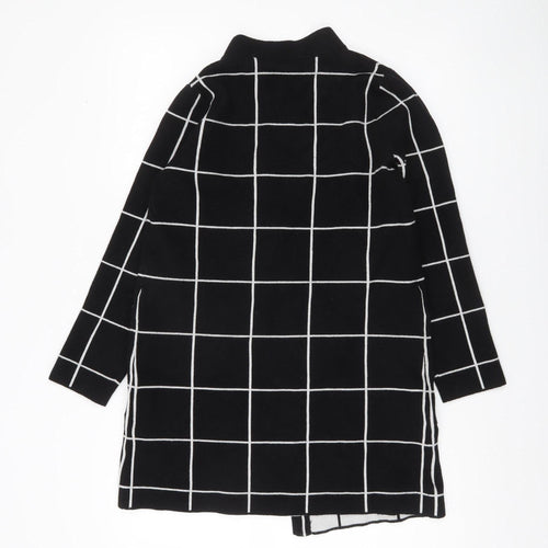 Tahari Womens Black Check Longline Cardigan UK S Workwear Knit