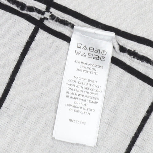 Tahari Womens Black Check Longline Cardigan UK S Workwear Knit