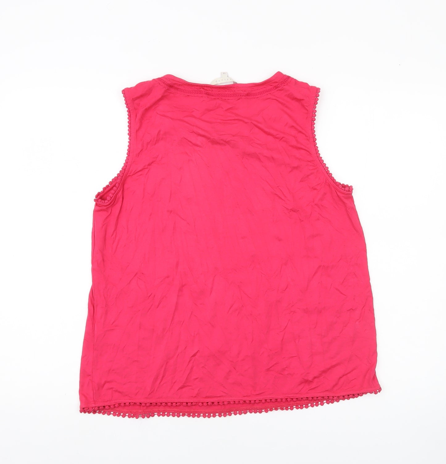 Lakeland Womens Pink Size 14 Sleeveless Embroidered Tank Top