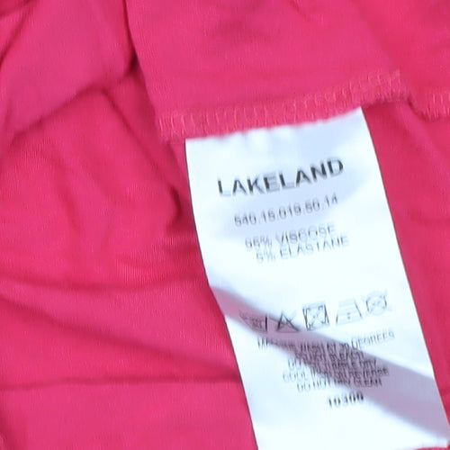 Lakeland Womens Pink Size 14 Sleeveless Embroidered Tank Top