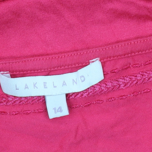 Lakeland Womens Pink Size 14 Sleeveless Embroidered Tank Top
