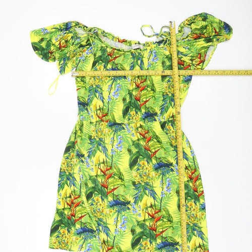 Oasis Women’s Multicoloured Tropical Off Shoulder Skater Dress M