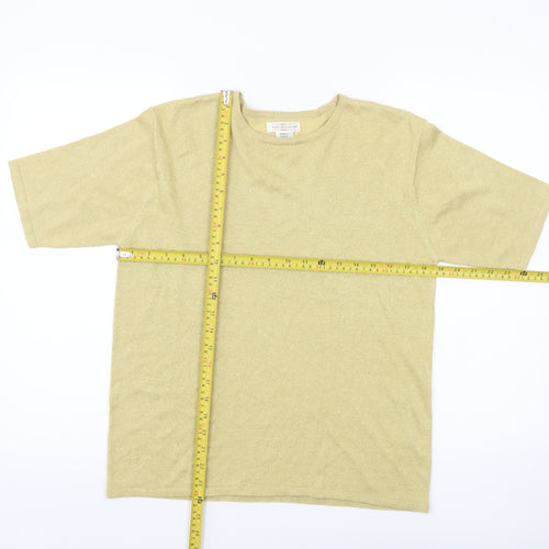 Yarnworks Womens Gold Glitter Knit Pullover Jumper Size S