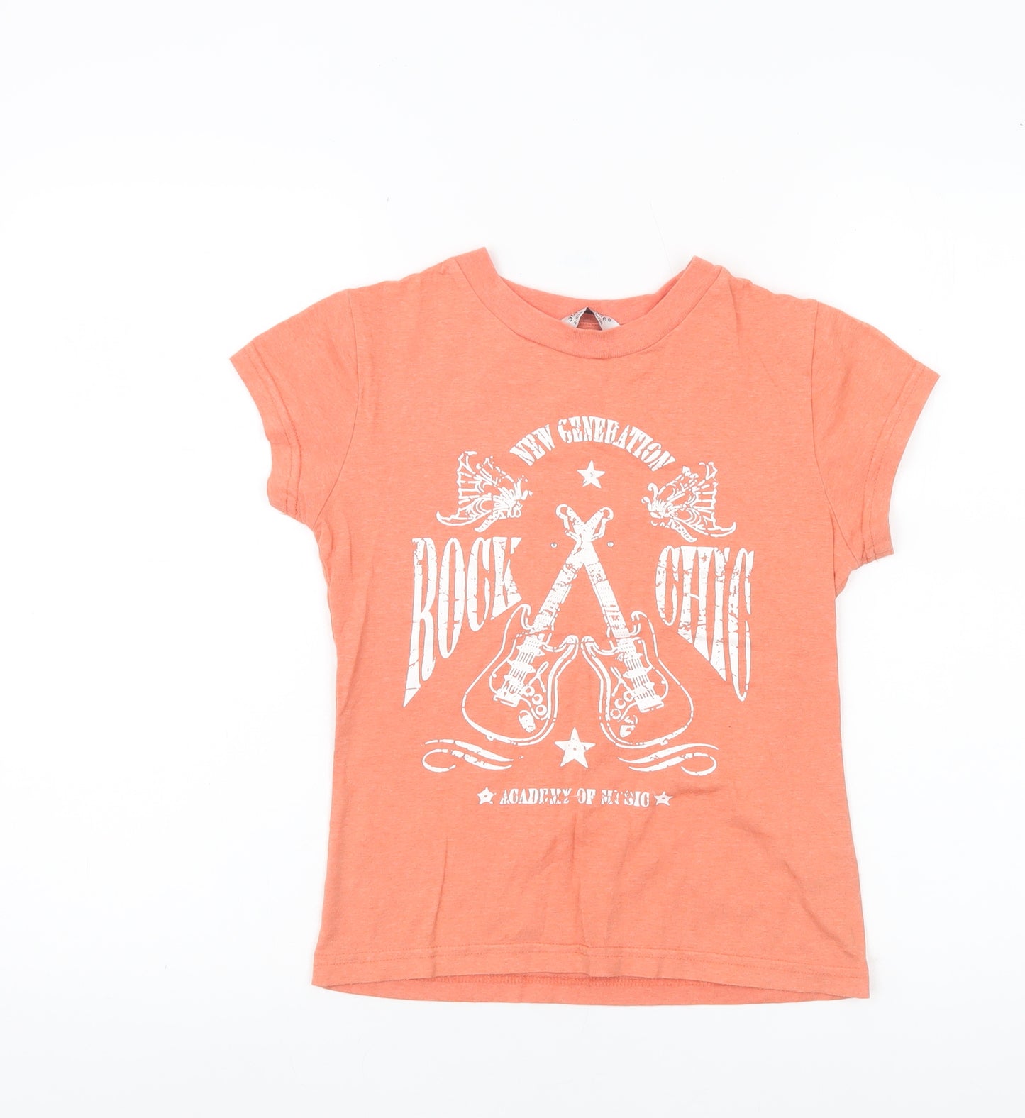 Atmosphere Womens Orange Rock Graphic T-Shirt Size 8 UK