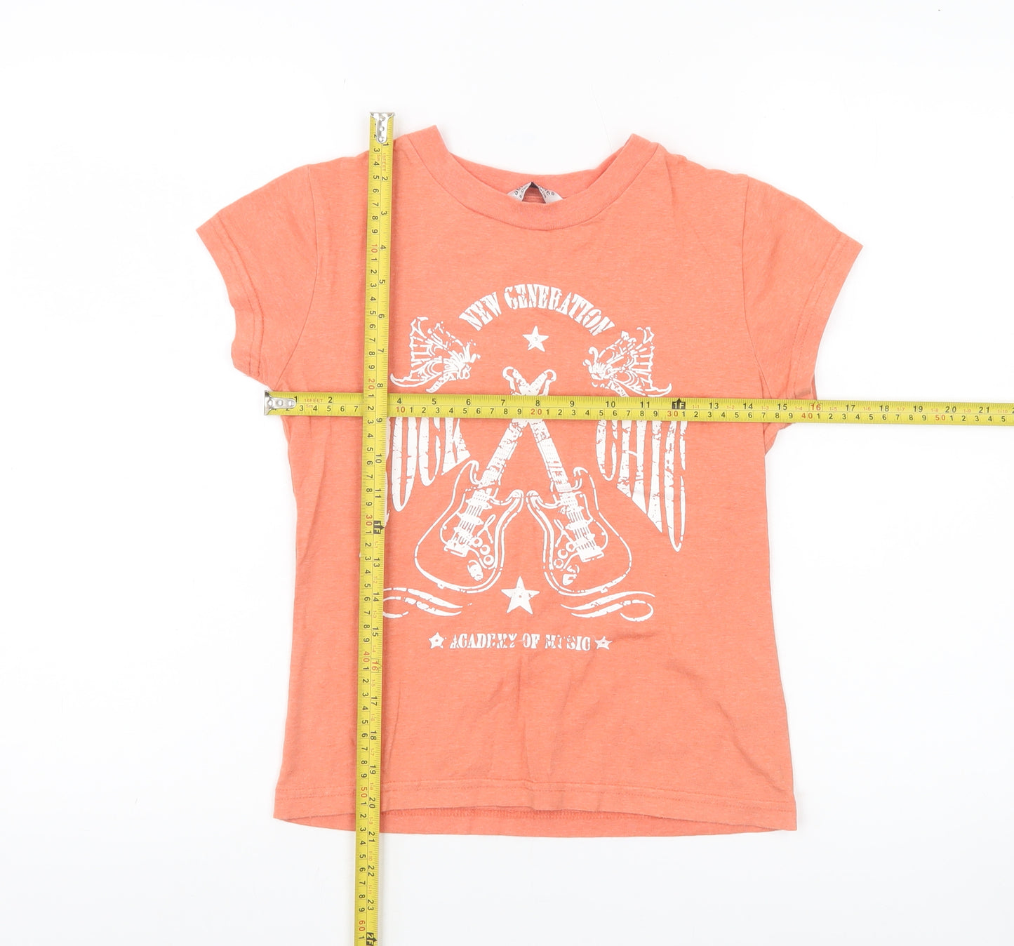 Atmosphere Womens Orange Rock Graphic T-Shirt Size 8 UK