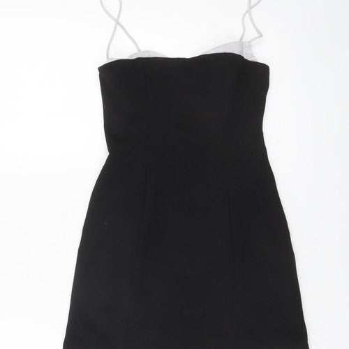 Pull&Bear Women’s Black Bodycon Short Dress Size 8 Sleeveless
