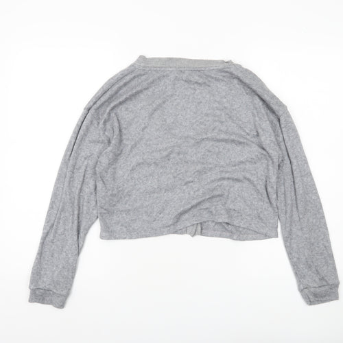 Zara Women’s Grey S V-Neck Button Knit Cardigan Jumper