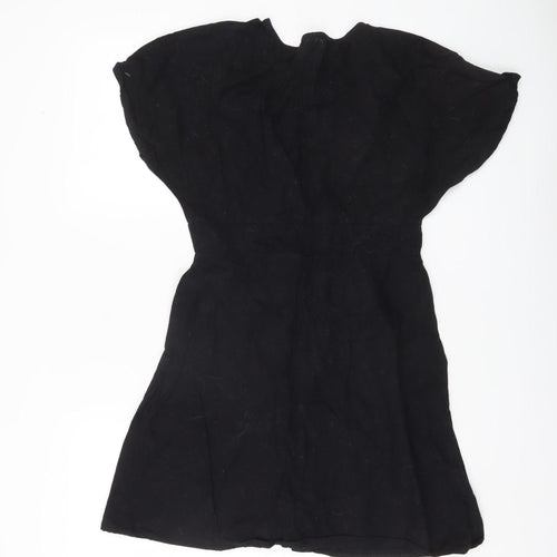 ASOS Women’s Black Size 6 Short Shirt Dress Cotton V-Neck Casual