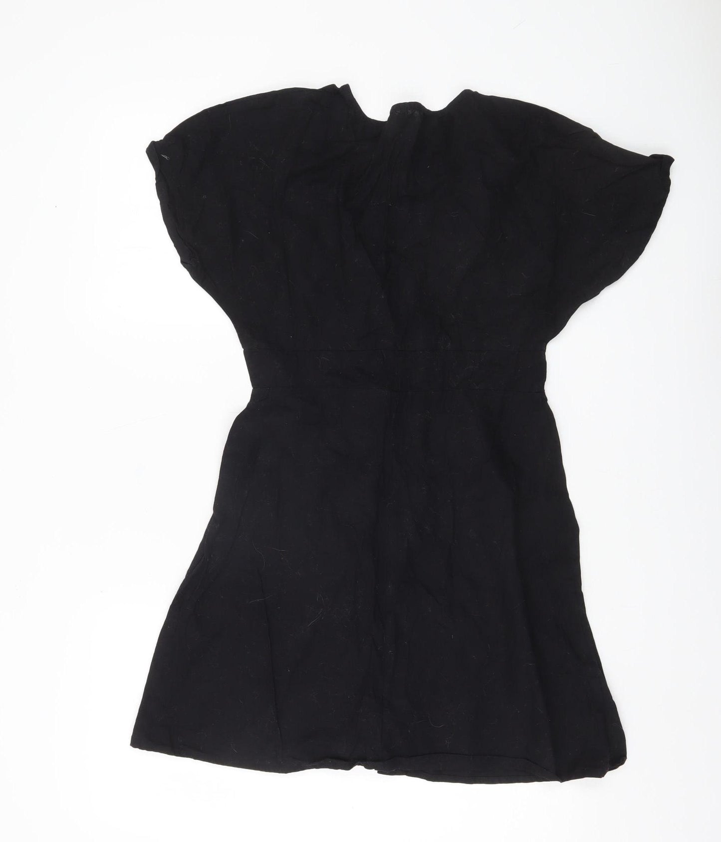 ASOS Women’s Black Size 6 Short Shirt Dress Cotton V-Neck Casual