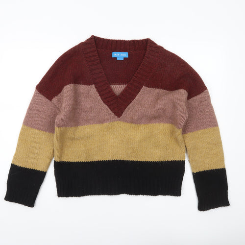 M.i.h Jeans Womens Multicoloured Striped V-Neck Jumper XS