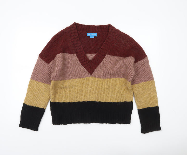 M.i.h Jeans Womens Multicoloured Striped V-Neck Jumper XS