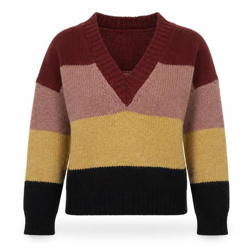 M.i.h Jeans Womens Multicoloured Striped V-Neck Jumper XS