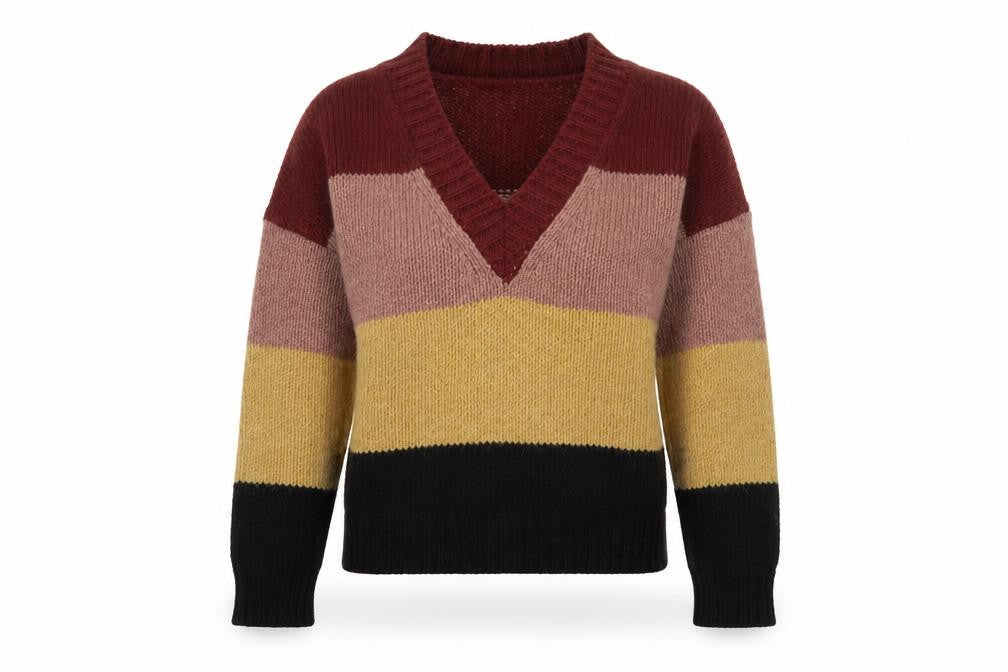 M.i.h Jeans Womens Multicoloured Striped V-Neck Jumper XS
