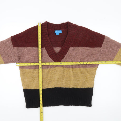 M.i.h Jeans Womens Multicoloured Striped V-Neck Jumper XS