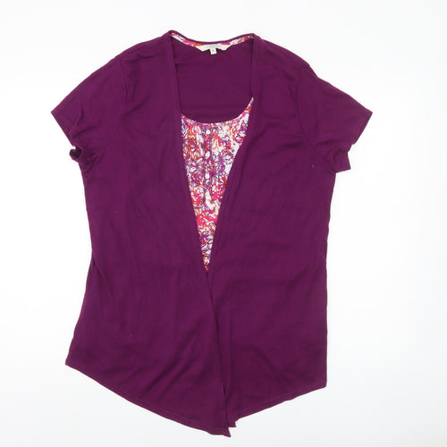 Debenhams Womens Purple Short Sleeve Scoop Neck Top Size 18