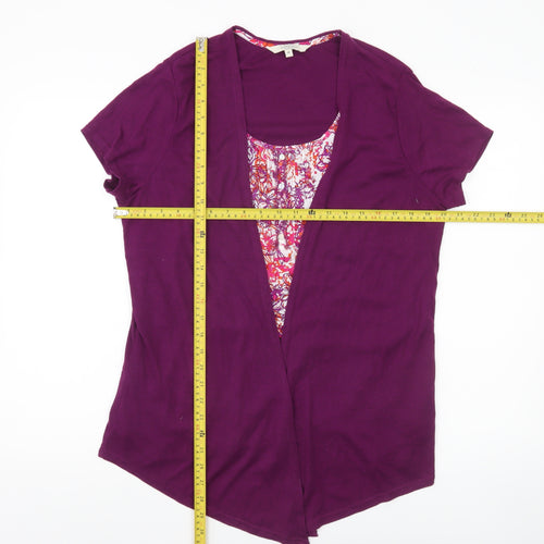 Debenhams Womens Purple Short Sleeve Scoop Neck Top Size 18