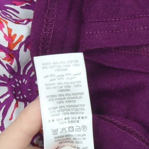 Debenhams Womens Purple Short Sleeve Scoop Neck Top Size 18