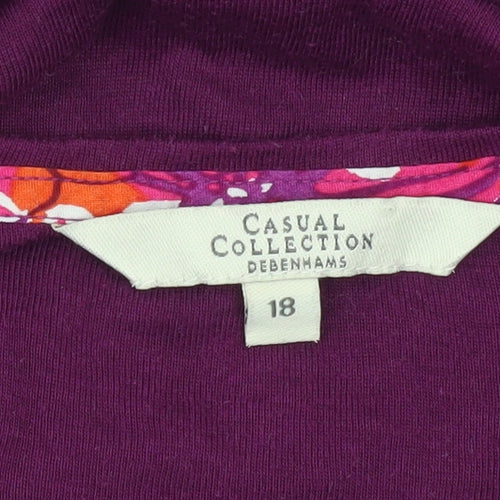 Debenhams Womens Purple Short Sleeve Scoop Neck Top Size 18