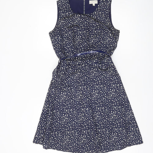 Apricot Women's Blue Fit & Flare Floral Sleeveless Dress UK 8