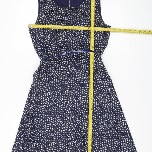 Apricot Women's Blue Fit & Flare Floral Sleeveless Dress UK 8