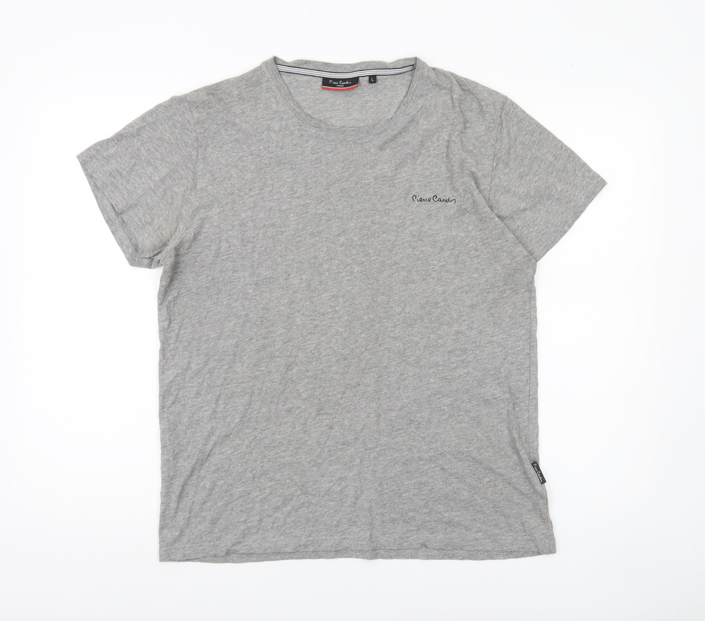 Pierre Cardin Mens Grey Crew Neck Jersey Cotton T-Shirt Size L