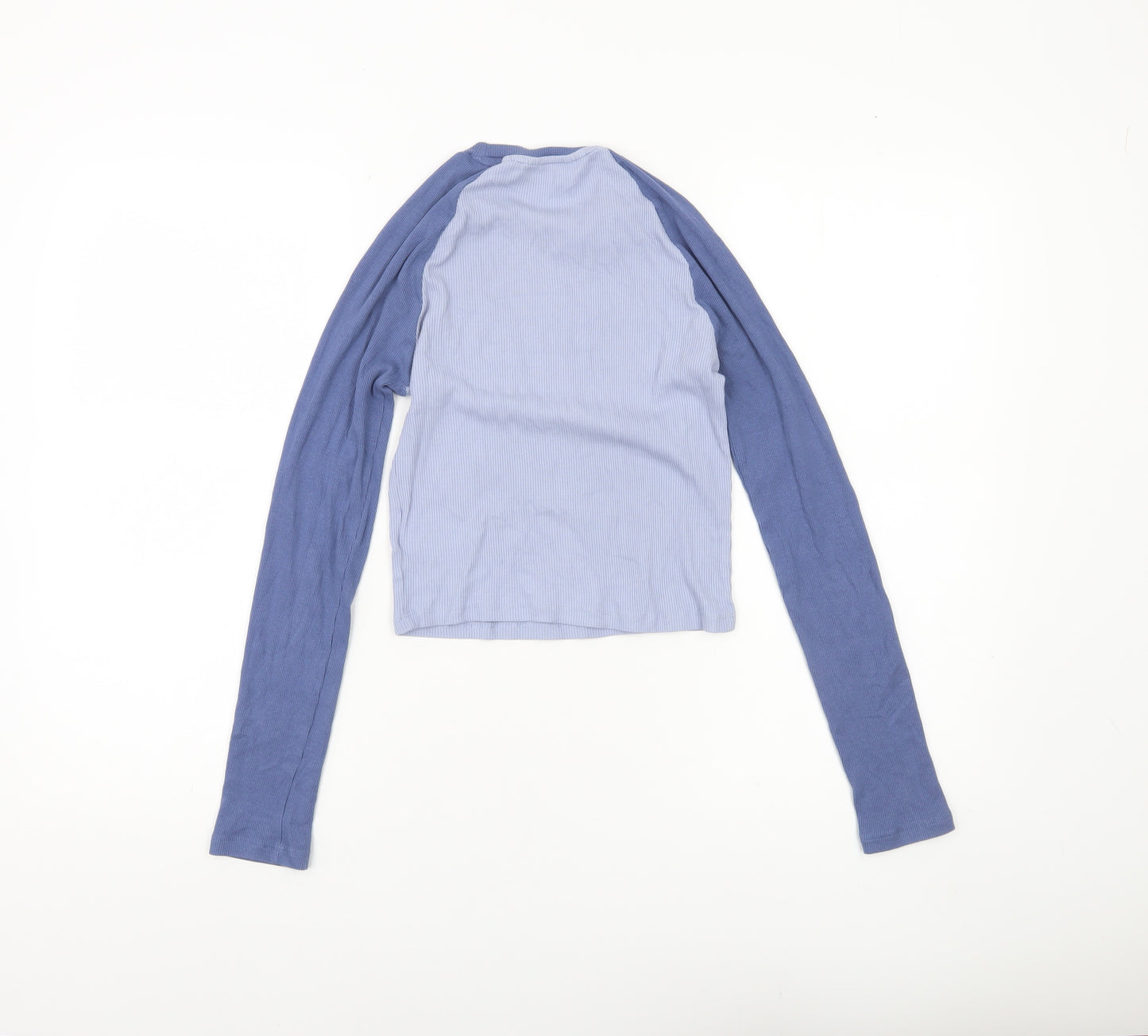 H&M Girls Blue Garfield Long Sleeve Cropped T-Shirt Size 14 Years